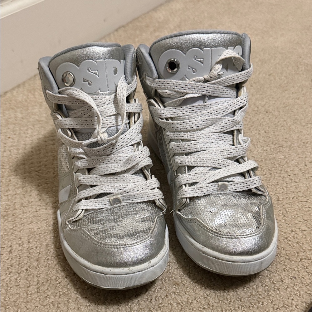 Women’s Osiris Silver High-Top Sneakers